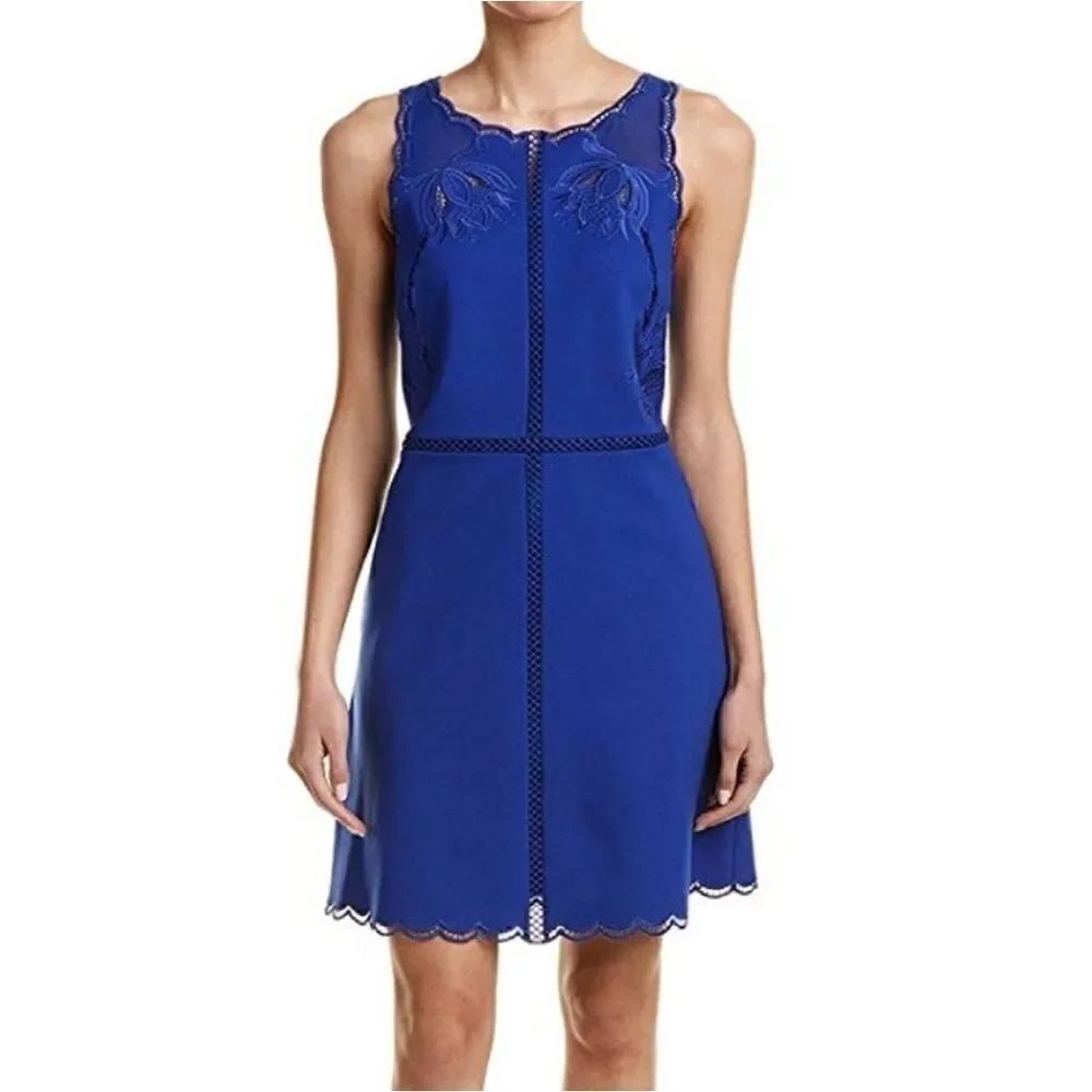 Ted baker Codi Embroidered Scalloped Mesh Trim